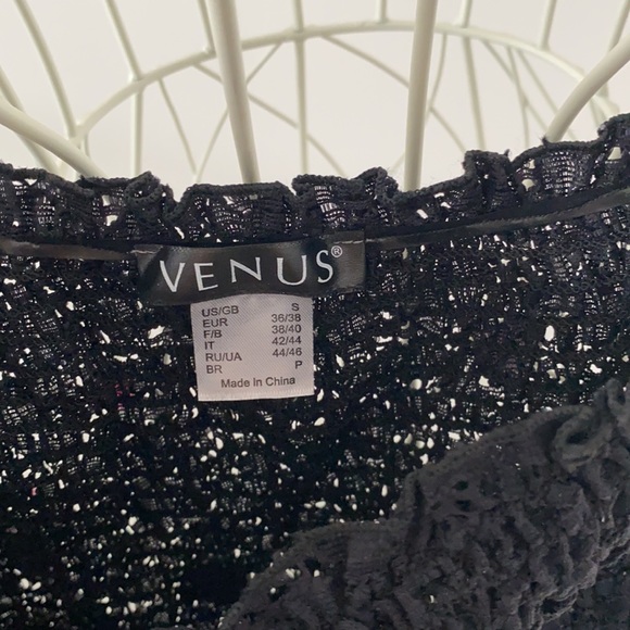 VENUS BLACK Smocked Lace Top - Picture 6 of 8